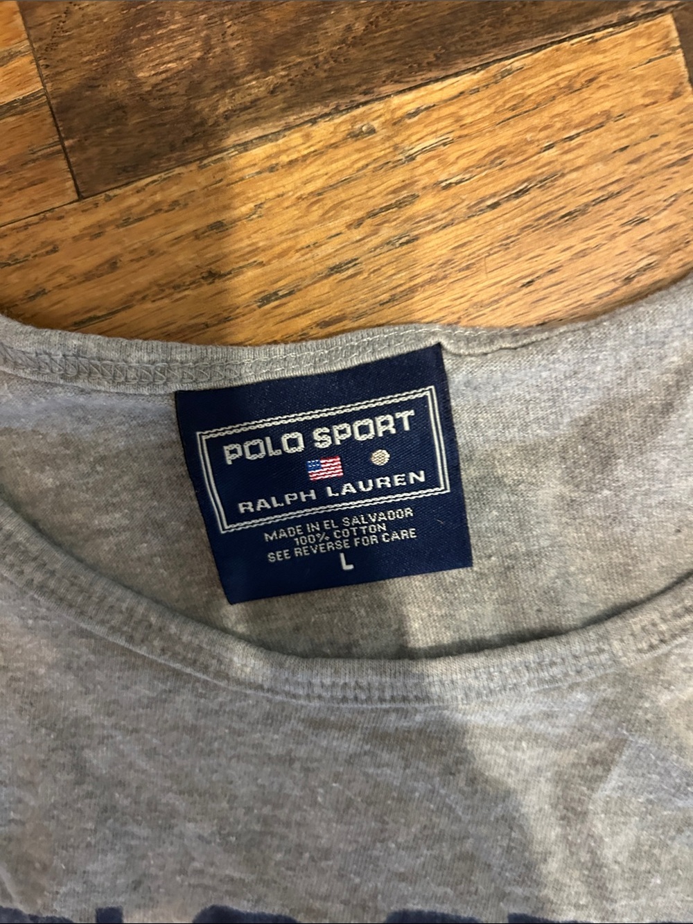 Polo by Ralph Lauren Gray Tank Top with Navy and Yellow Logo - Picture 3 of 5